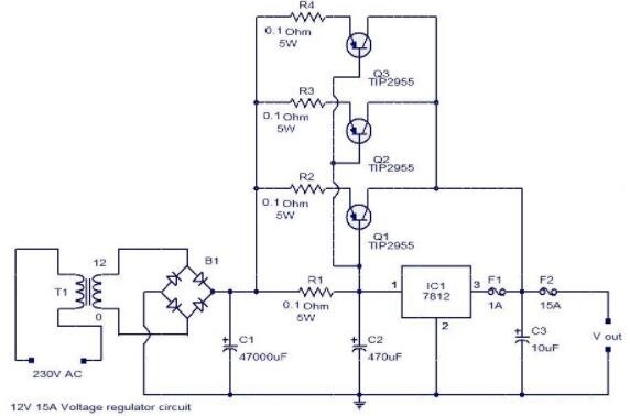 TIP2955 as Voltage Regulator Circuit